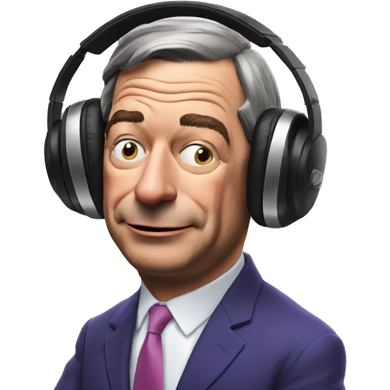 Nigel Farage listening to music with eyes closed  emoji