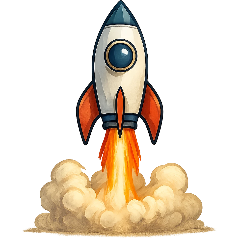 rocket ship blasting off emoji