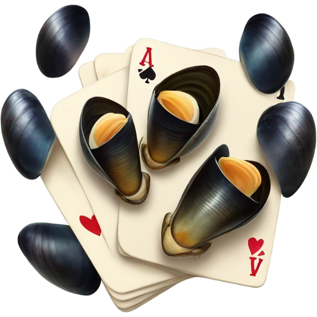 Mussels playing poker emoji
