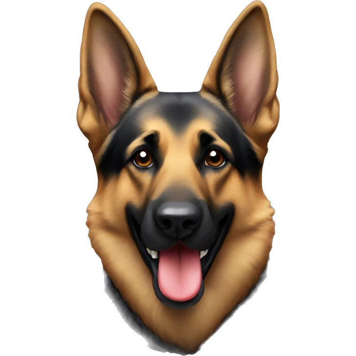 A German shepherd with a ball in his mouth emoji