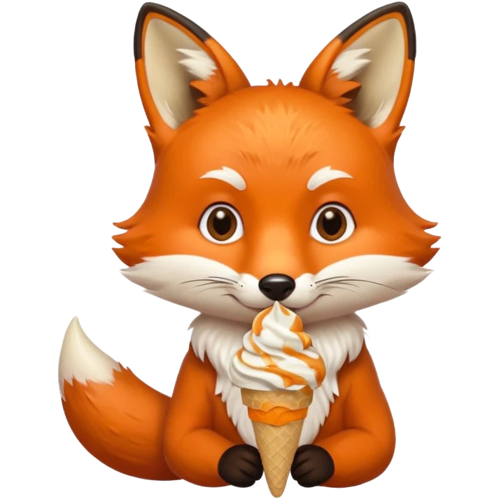 dondurma yiyen tilki emoji