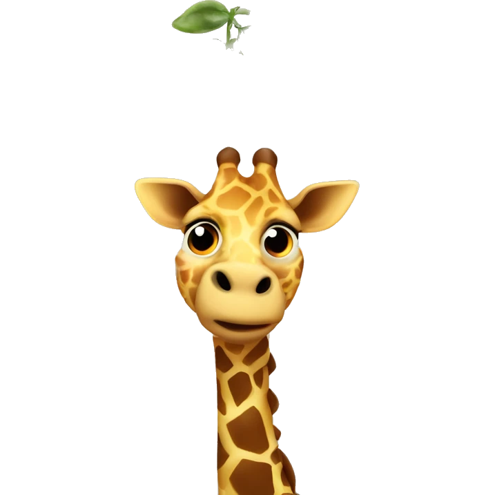 Giraffe holding a bean ￼ emoji