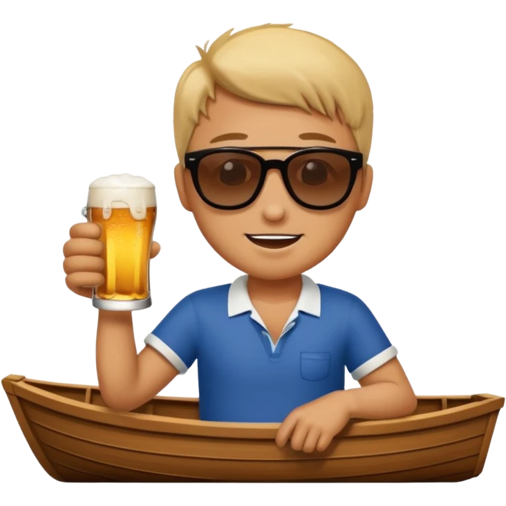 Drinking beer on a boat emoji