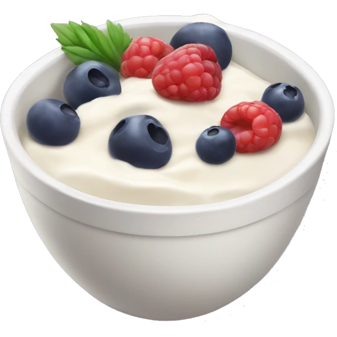 yoghurt bowl with various berries in emoji style emoji