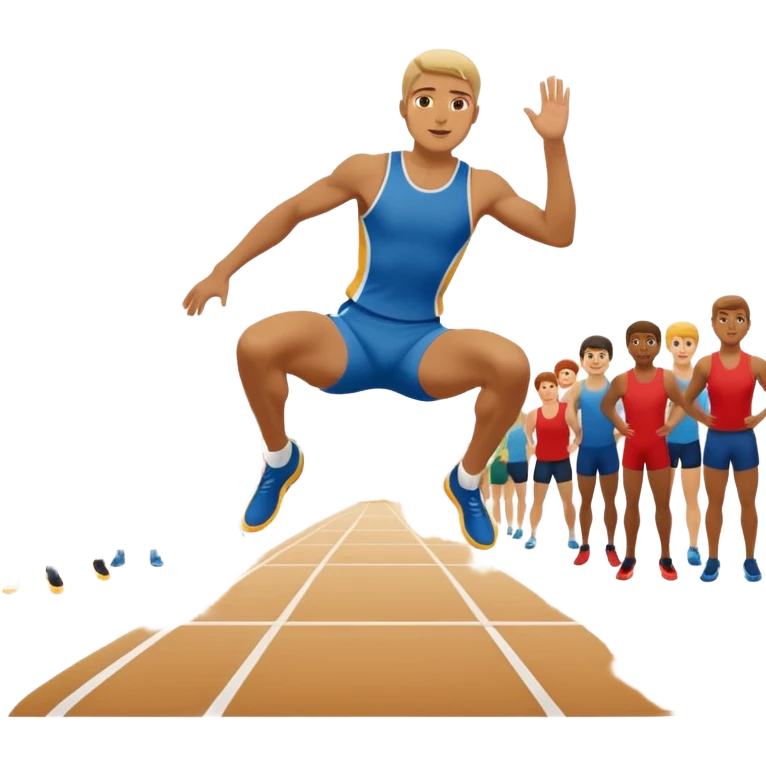long jump pit, with a crowd of spectators emoji