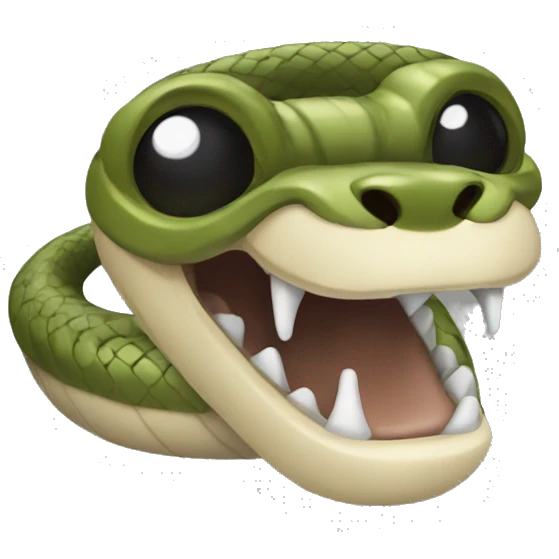 Medium sized snake hissing  emoji