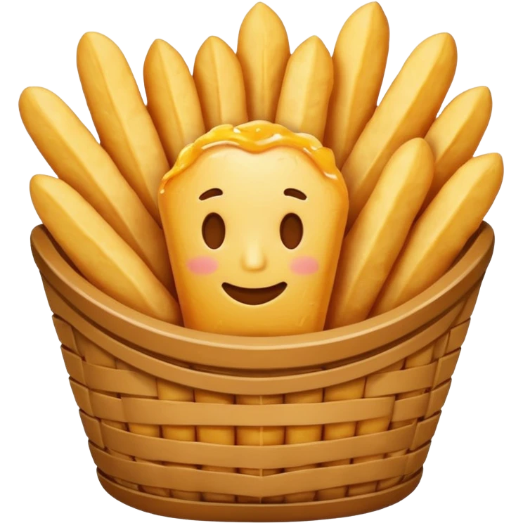 A french fry basket filled with fried cheese curds. Each of the curds should have a face and be like this emoji 😴 emoji