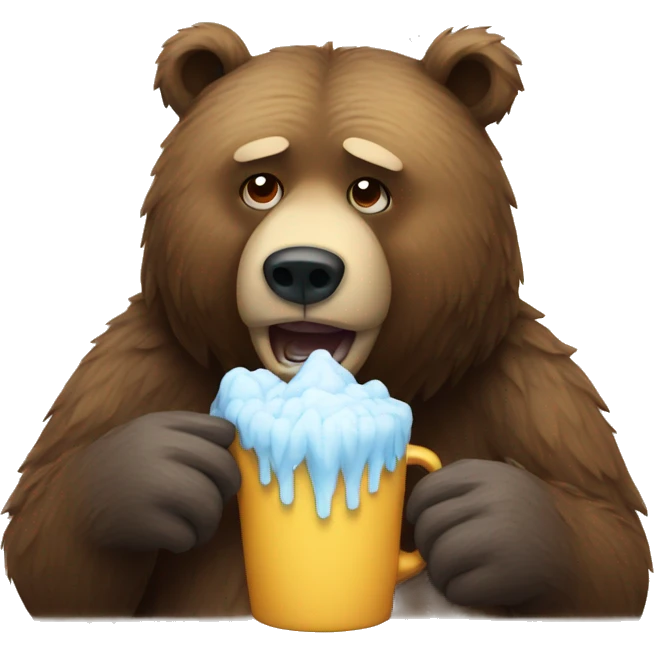 Bear with a cold emoji