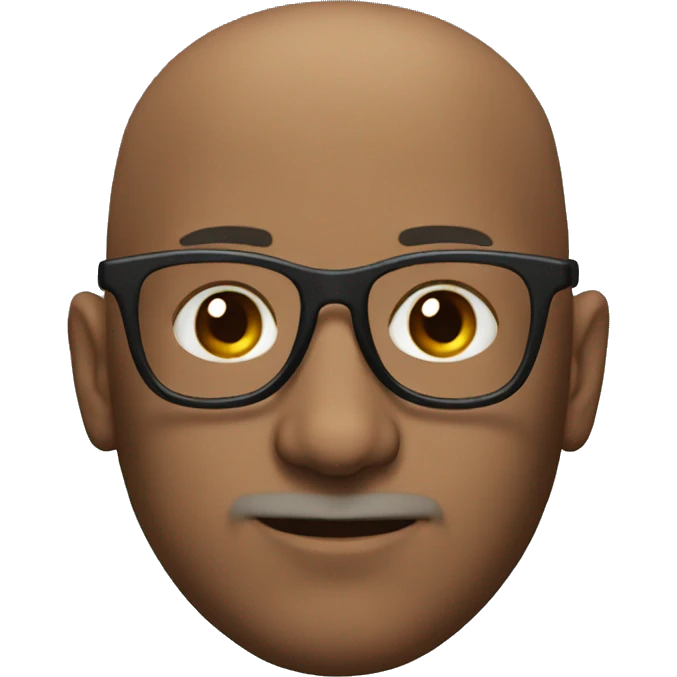 bald man with glasses portrait emoji