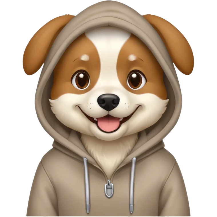 Dog wearing a hoodie emoji