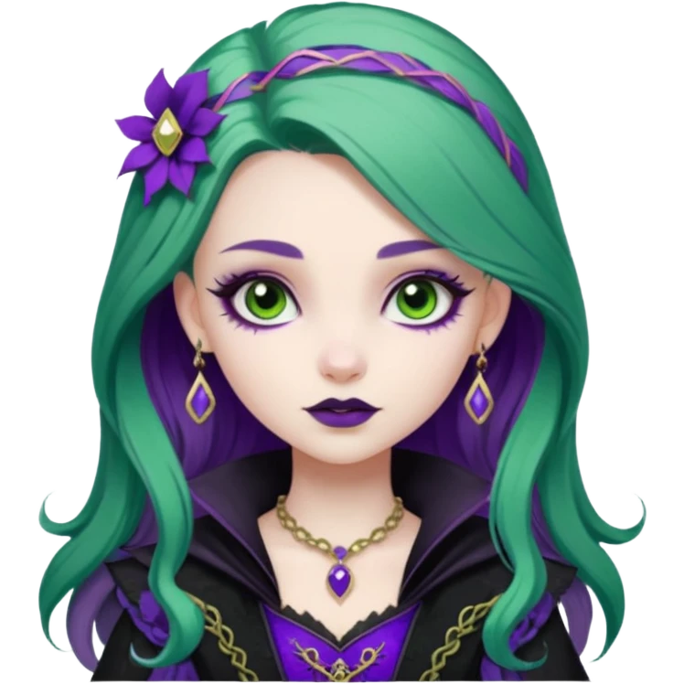 Raven Queen green purple ever after high emoji