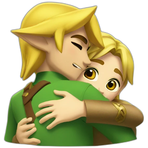 Zelda hugs Link emoji