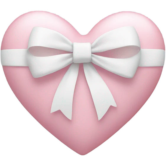 Pastel pink heart with white bow emoji