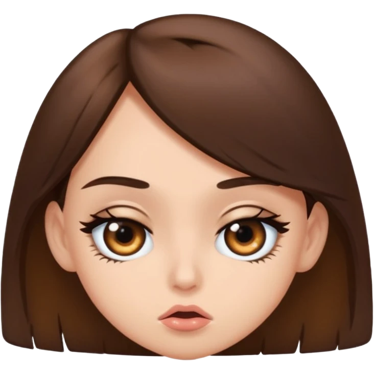 Baddie girl eye rolling at someone make sure they eye is twitching with brunette hair  emoji