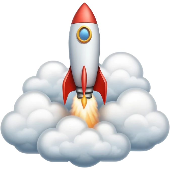 rocket coming out of the smoke emoji