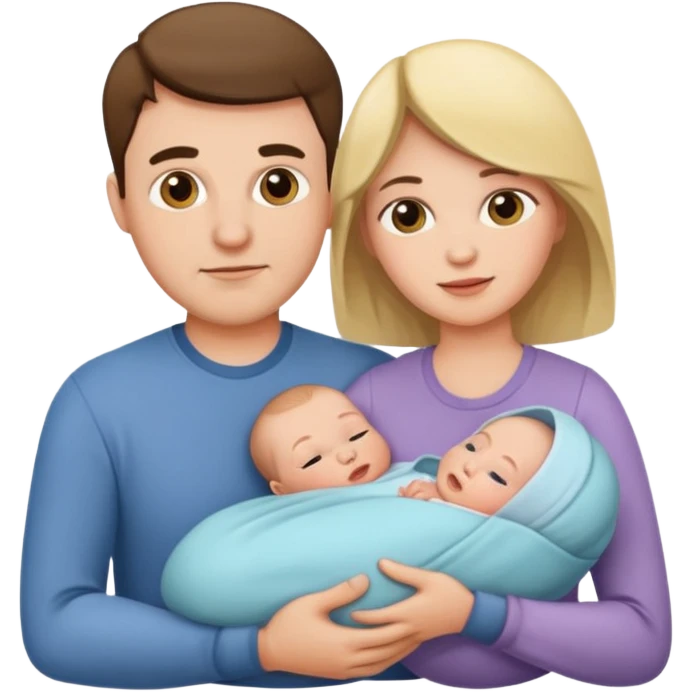 dad mom and newborn emoji
