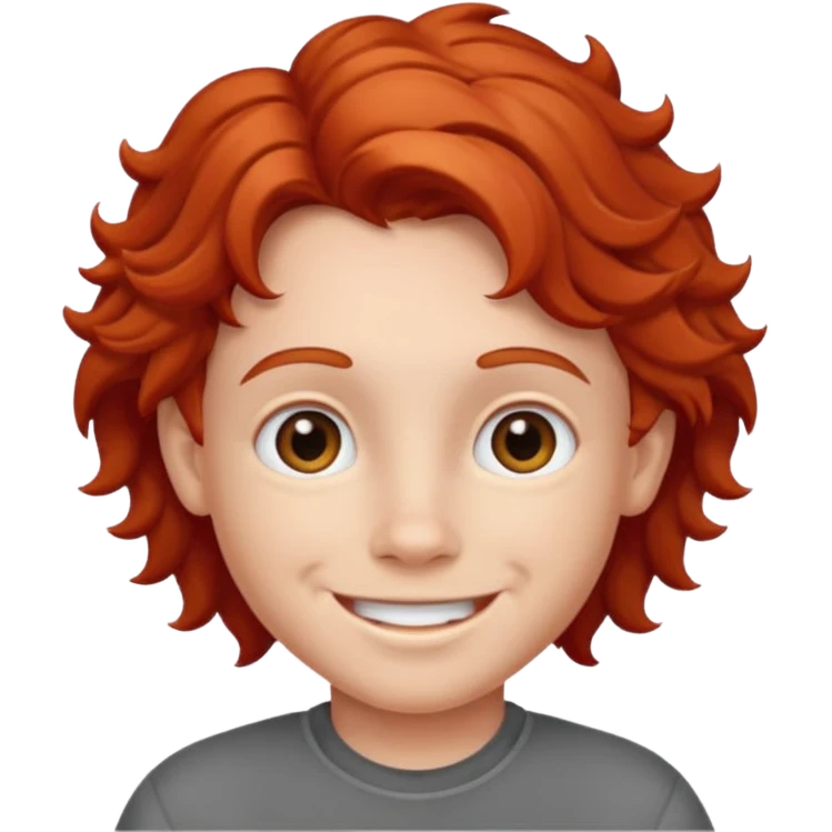 red wavy haired kid  emoji