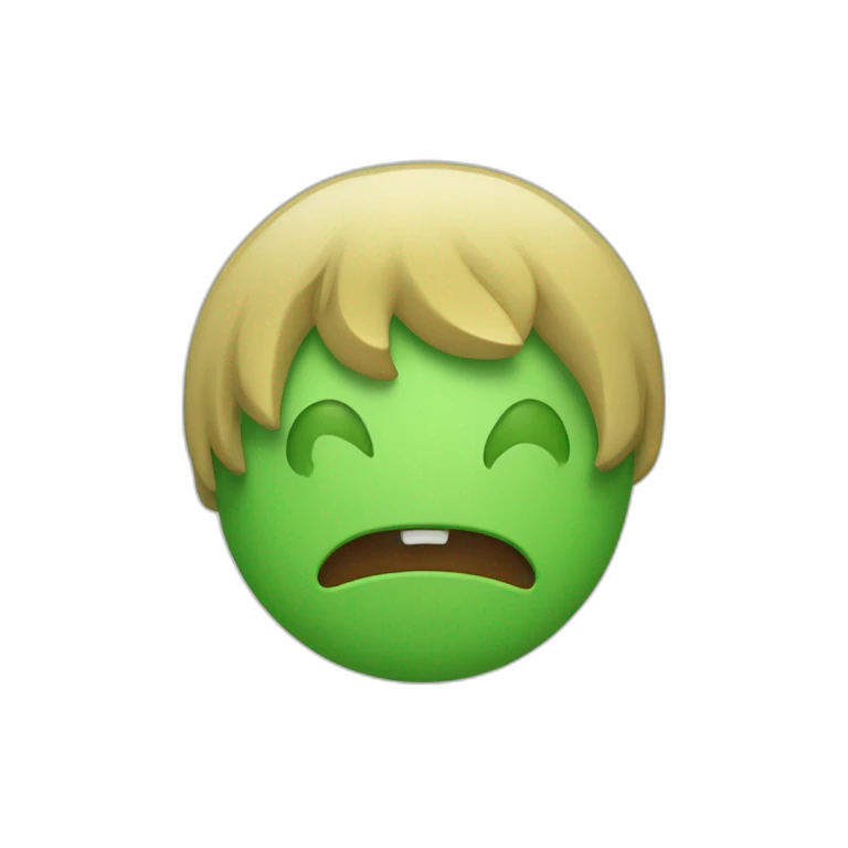 Moshi, vert avec des yeux emoji