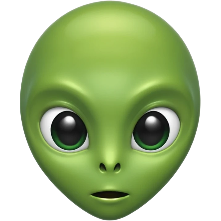 green alien head glossy emoji
