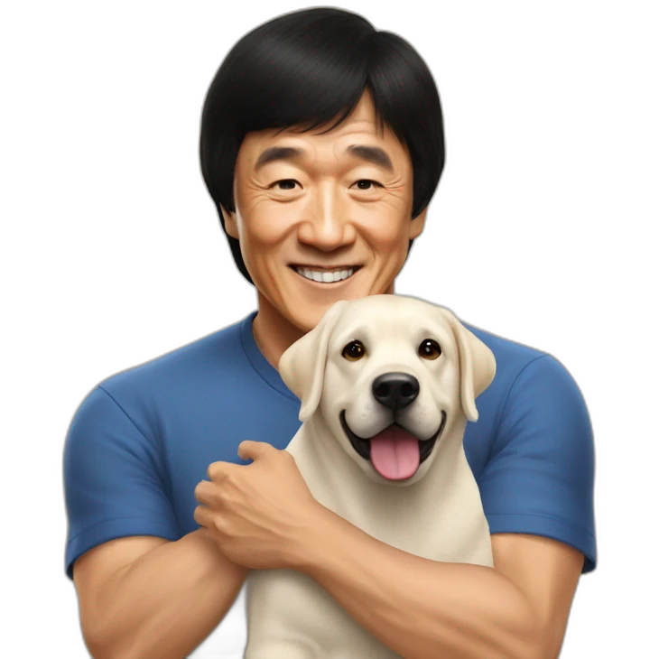 jackie chan with labrador emoji
