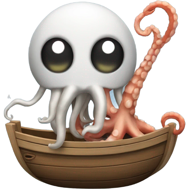 barco con un pulpo emoji