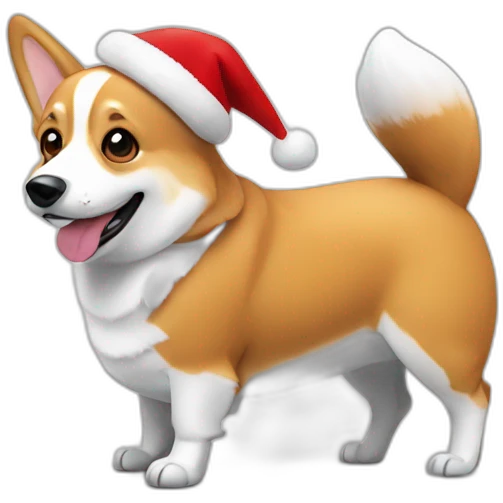 corgi santa emoji
