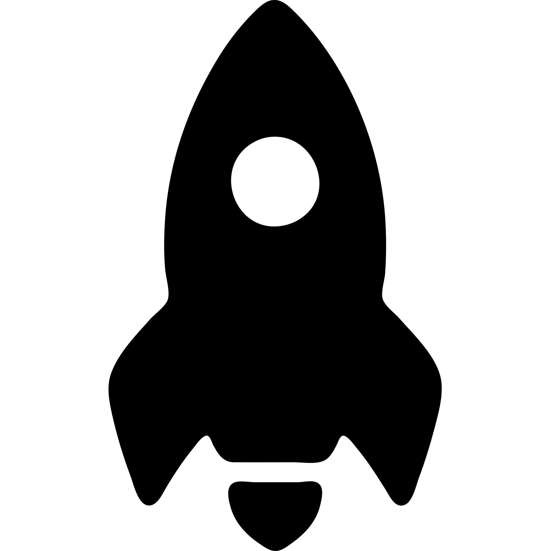 solid filled icon of a rocket emoji