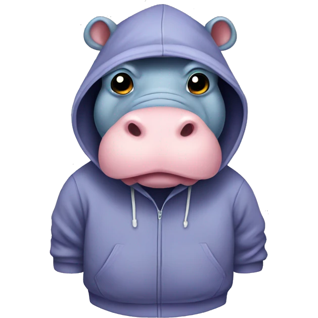 Hippo wearing hoodie emoji