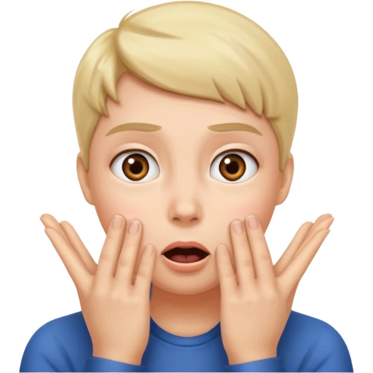 suprised angle, hands on cheeks emoji