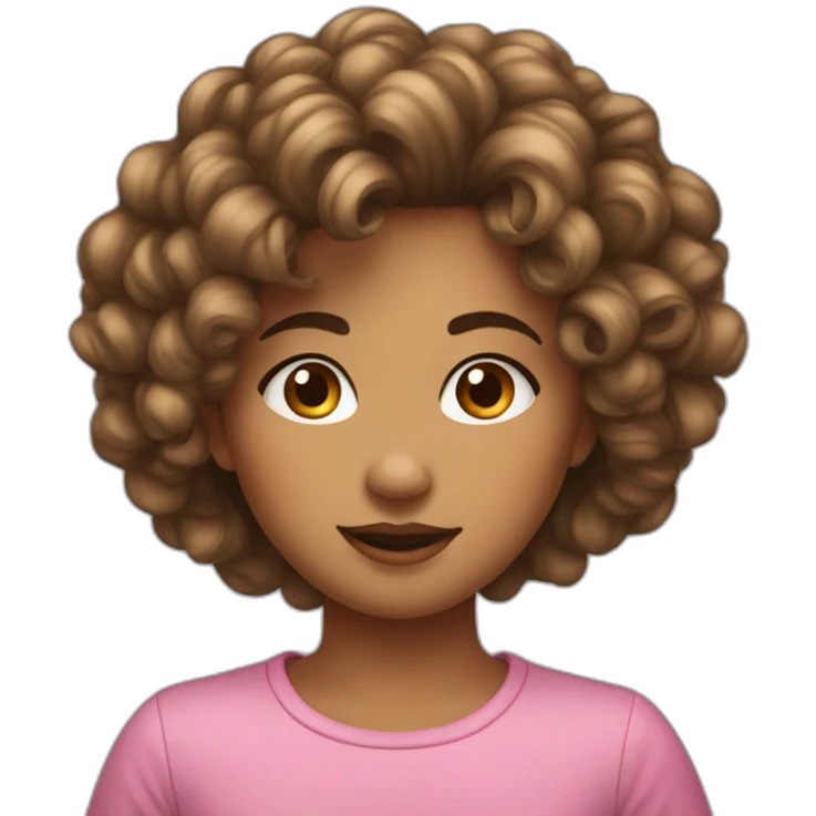 fille cheveux bouclés emoji