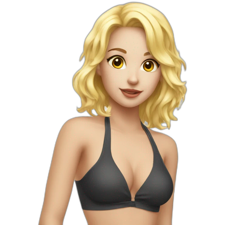 hot catgirl blonde swim emoji