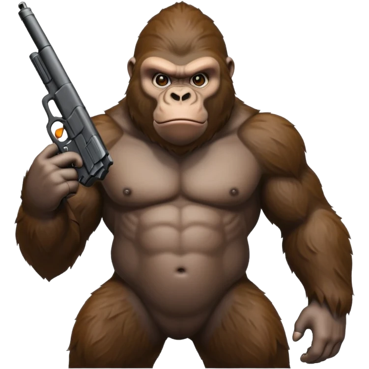 Gorilla with a gun emoji