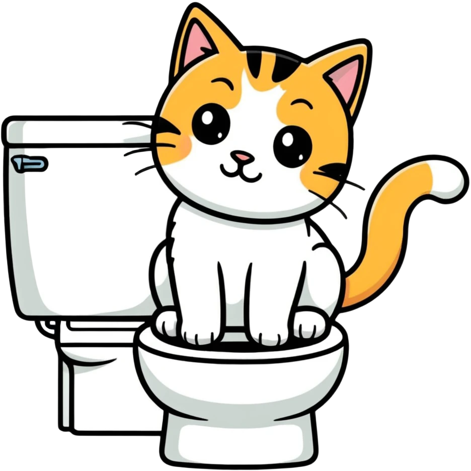 Cat on toilet emoji