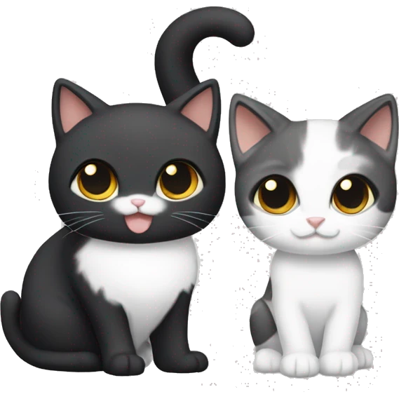 black calico cat and gray white cat, just the cat on the right emoji