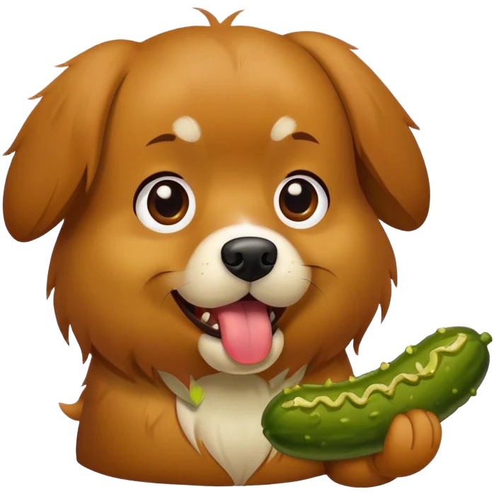 Dog eating pickle emoji