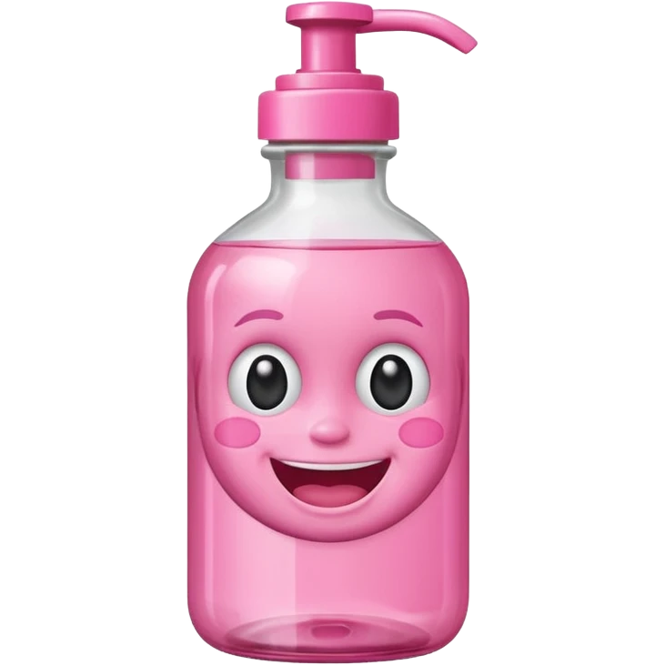 Smiling freaky baby oil bottle pink emoji