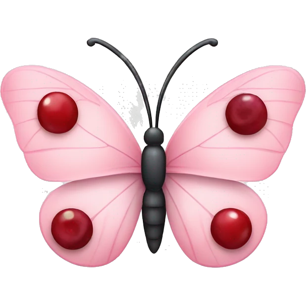 pale pink butterfly with cherries for antennas  emoji