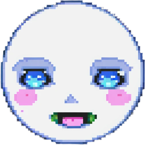 pixel art squinting face emoji