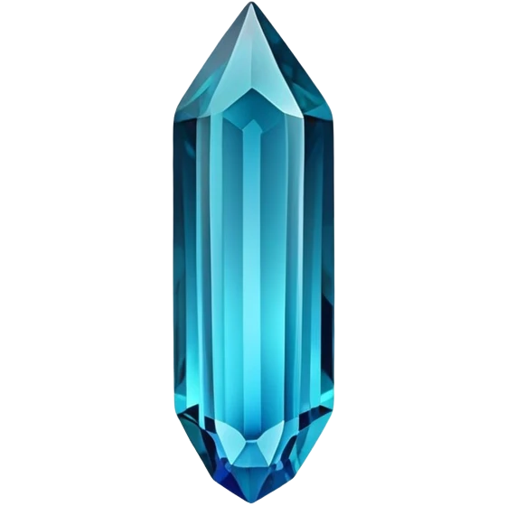 Indicolite tourmaline gemstone with deep electric blue color and elongated crystal shape emoji