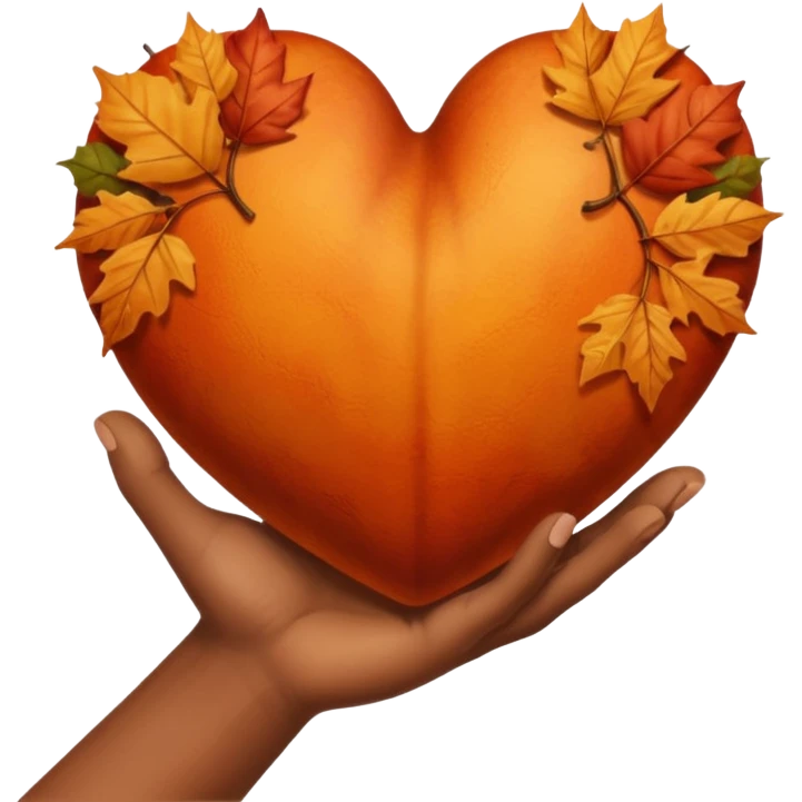  autumn heart in a hand emoji