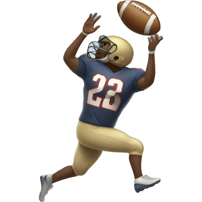 Guy catching a football emoji
