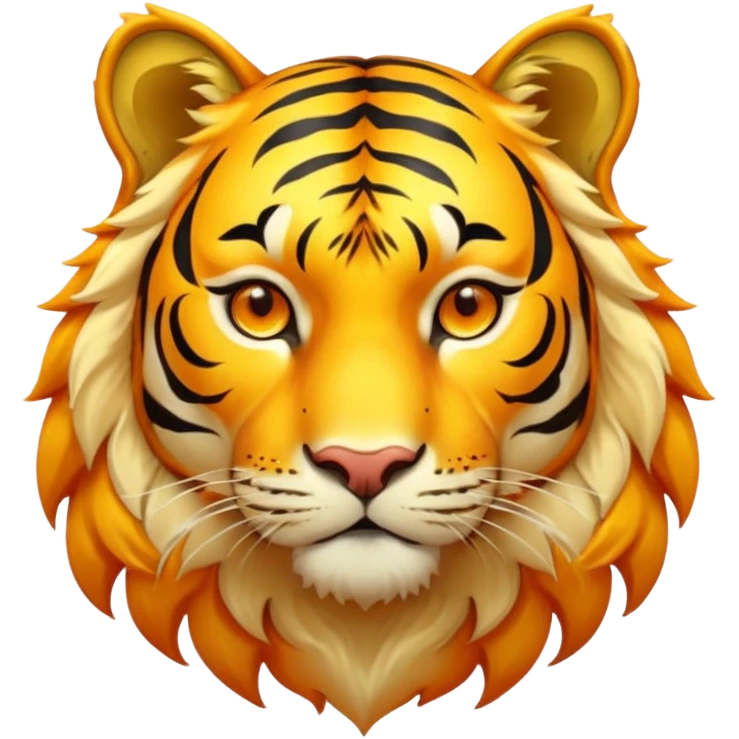 Gold tiger holding a sun ☀️🐯 emoji
