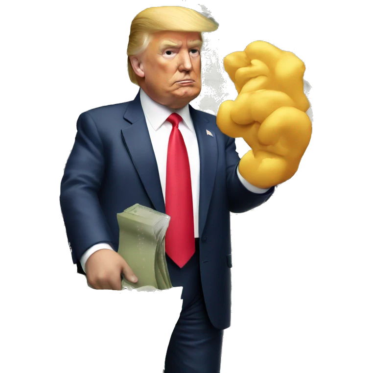 trump giving away money that he have in hand emoji