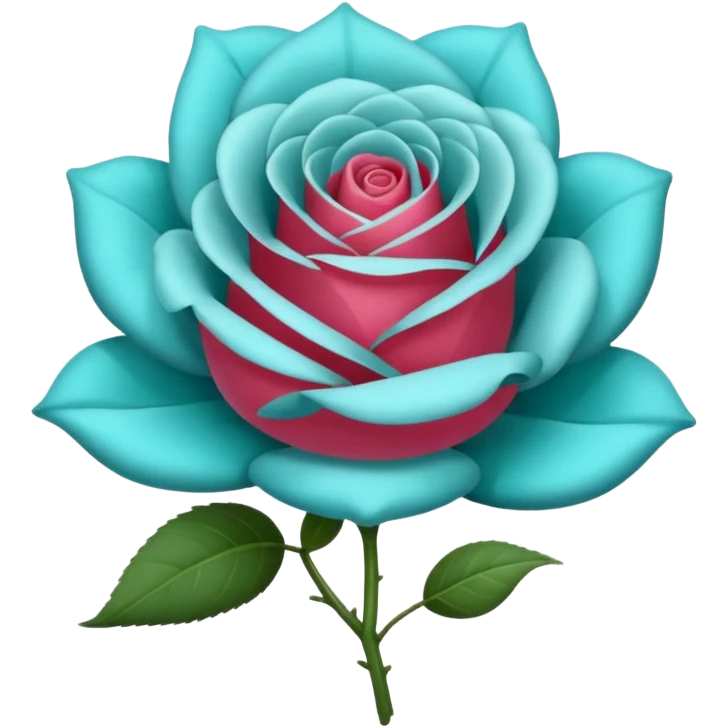 Una rosa de color turquesa emoji