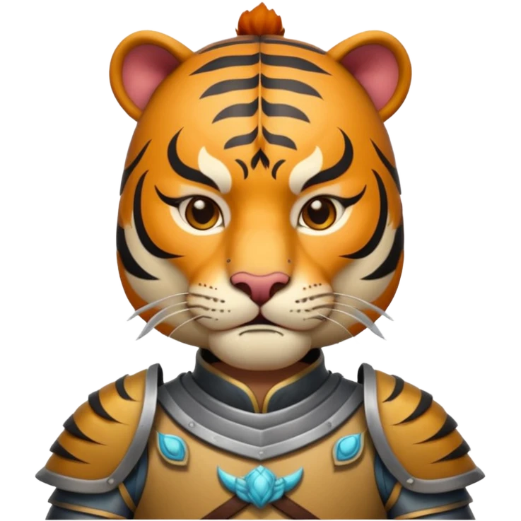 Ancient Chinese tiger warrior with traditional armor emoji