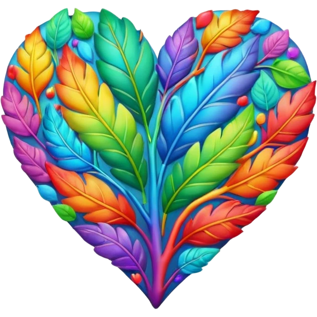 heart with rainbow leaves emoji