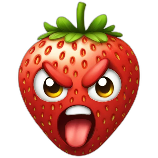 Angry strawberry  emoji