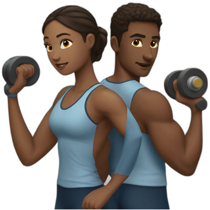 couple training together emoji