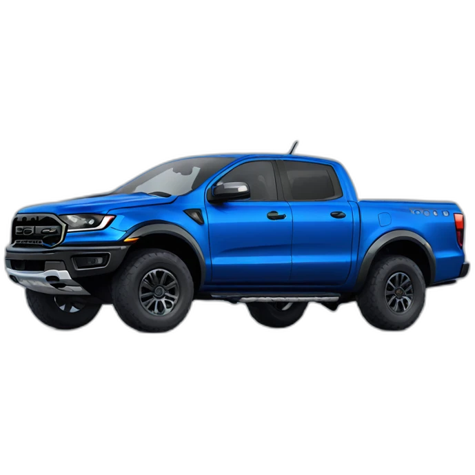 Blue Ford ranger raptor with cowboy hat emoji
