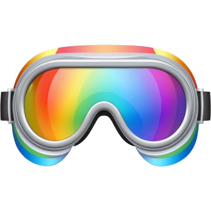 silver simulation rainbow visor goggles  emoji